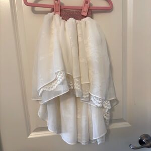 12-18 month Pleiades white high low chiffon skirt